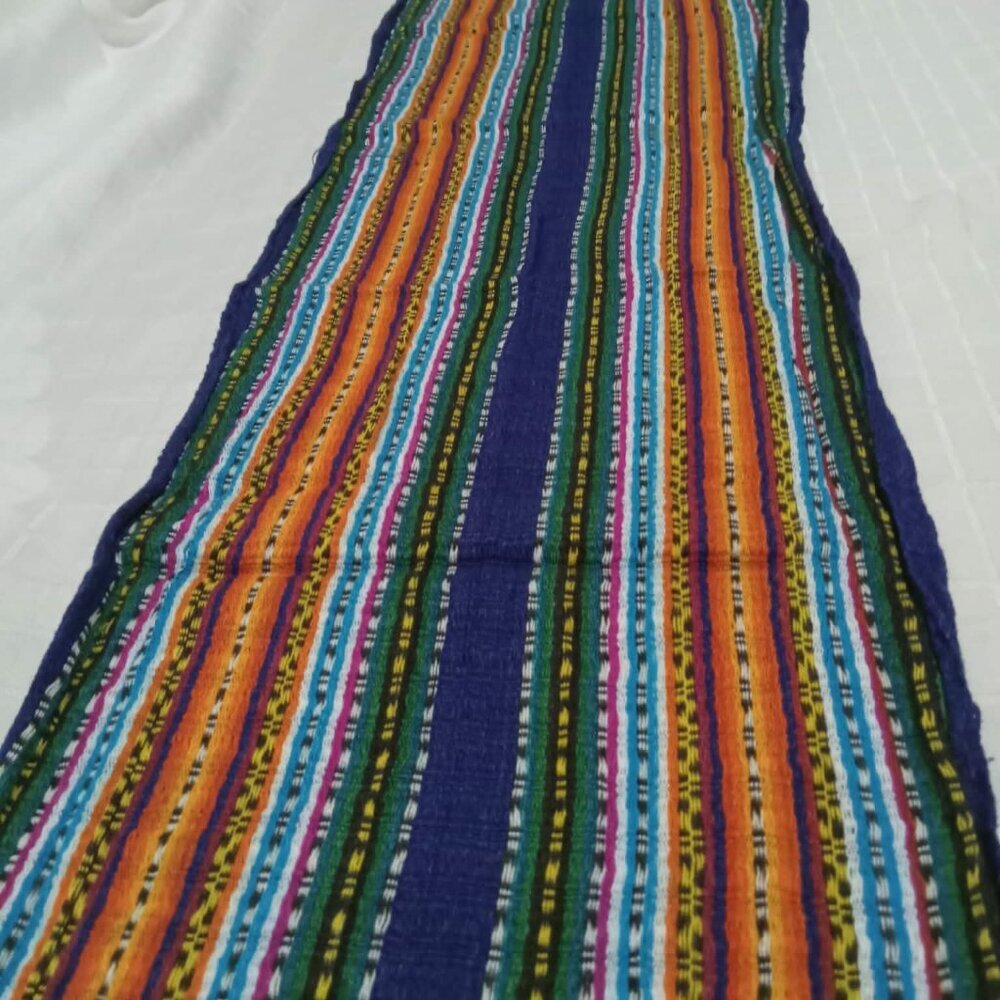Beautiful vintage cotton fabric/scarf in vibrant colors 48 x 10 inches - Picture 4 of 8